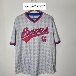 Cooperstown Collection Atlanta Braves True Fan All Over Print 2XL Shirt MLB